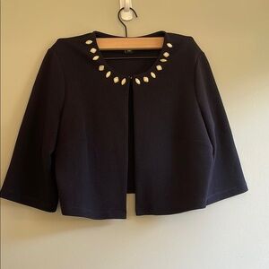 Perceptions Black Sweater with Pearl Details